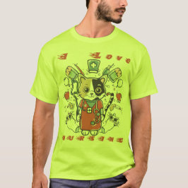 Camiseta Amo la Enfermería - Enfermera de gato