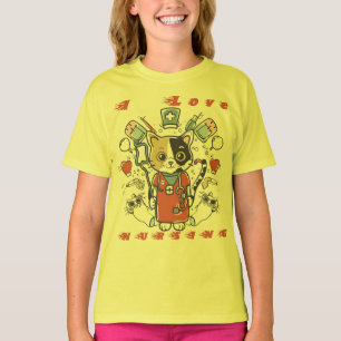 Camiseta Amo la Enfermería - Enfermera de gato