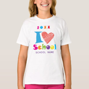 Camiseta Amo La Escuela. GRADUACIÓN Personalizado corazón l