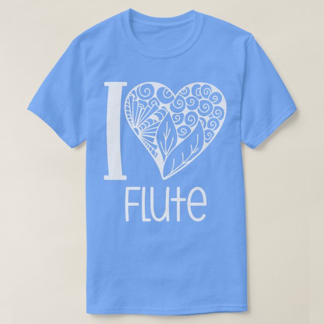 Camiseta Amo la flauta por los amantes de la música flutist (Diseño del anverso)