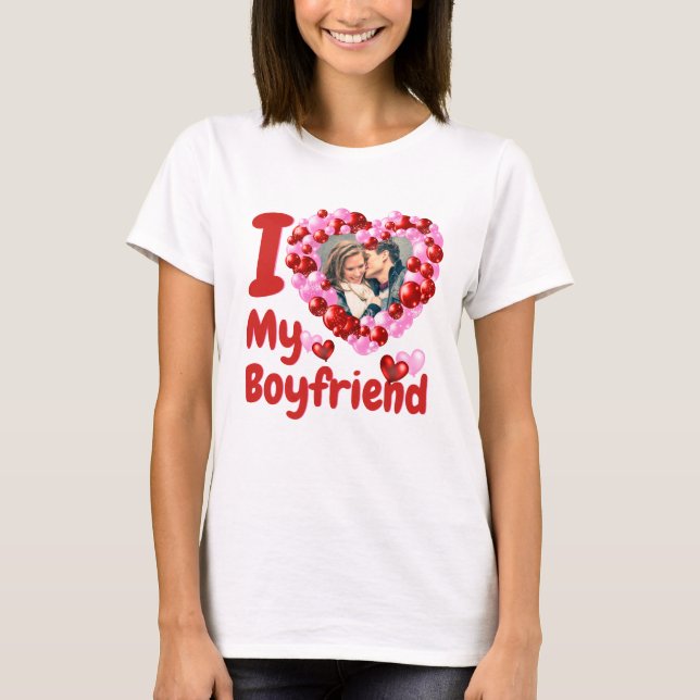 Camiseta Amo la foto de mi Personalizado novio (Anverso)
