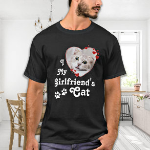 Camiseta Amo la foto del corazón del gato Personalizado de 