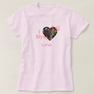 Camiseta Amo la foto, el nombre y la raza del Personalizado