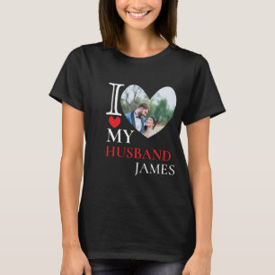 Camiseta Amo la foto personalizada de mi esposo Personaliza
