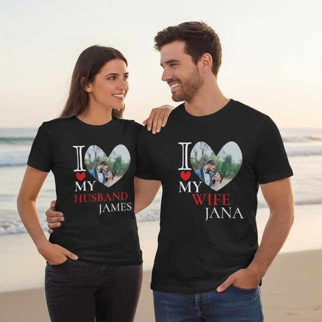 Camiseta Amo la foto personalizada de mi esposo Personaliza (Subido por el creador)