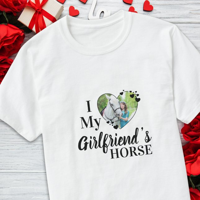 Camiseta Amo la foto personalizada del caballo de mi novia (Subido por el creador)