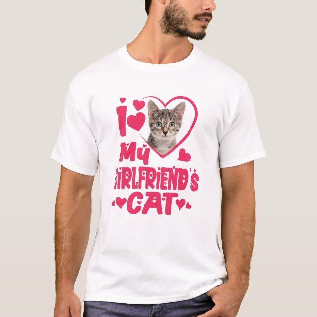 Camiseta Amo la foto personalizada del gato de mi novia (Anverso)