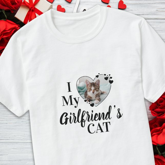 Camiseta Amo la foto personalizada del gato de mi novia (Subido por el creador)