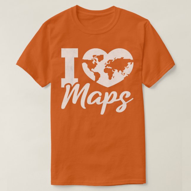 Camiseta Amo la geografía de los mapas (Diseño del anverso)