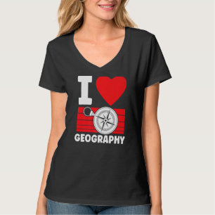 Camiseta Amo la Geografía Estudiante Geografía Geográfica T