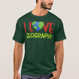 Camiseta Amo la Geografía Geográfica Estudiante Geo