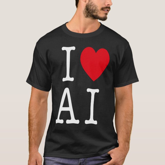 Camiseta Amo la IA por la IA y la inteligencia artificial (Anverso)