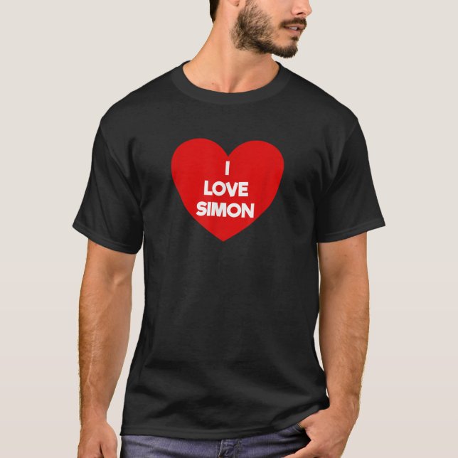 Camiseta Amo la idea de regalo de cumpleaños de Simon Heart (Anverso)