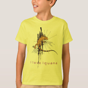Camiseta Amo la iguana - amarillo de los niños