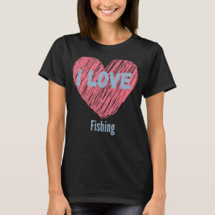 Camiseta Amo La Imagen Del Corazón De La Pesca Afición O Af