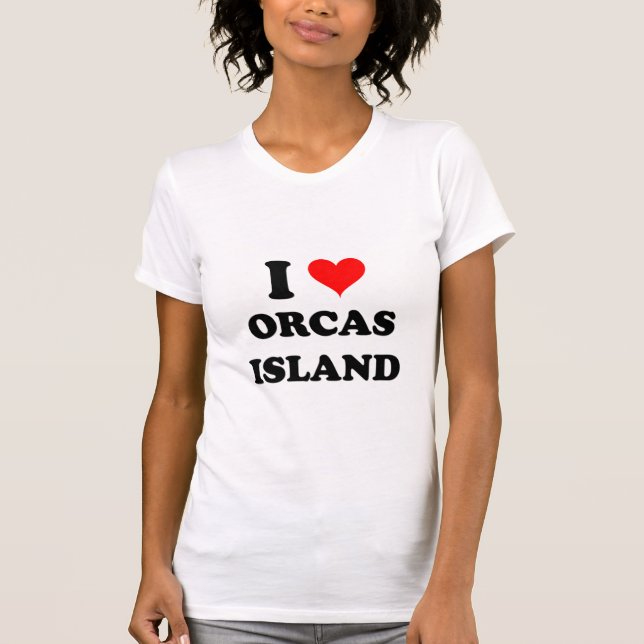 Camiseta Amo la isla Washington de las orcas (Anverso)