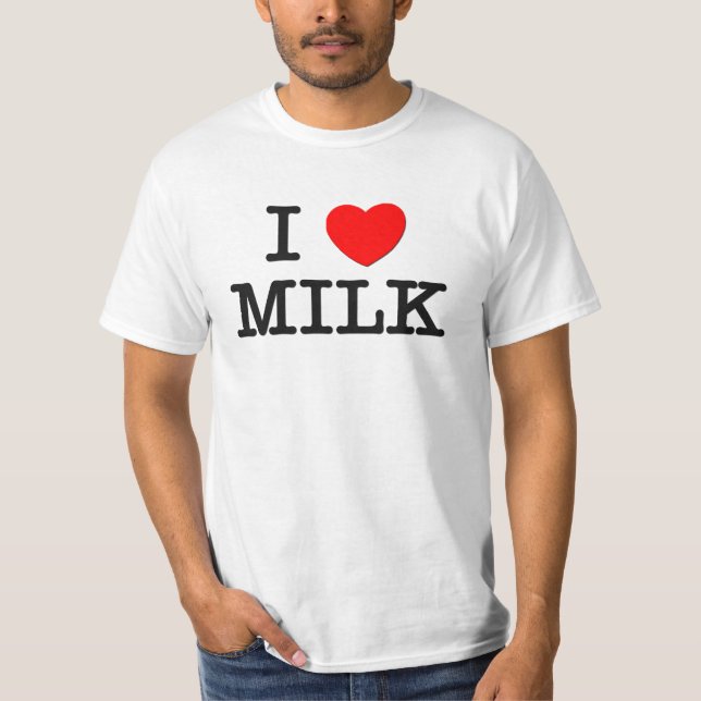 Camiseta Amo la LECHE (la comida) (Anverso)