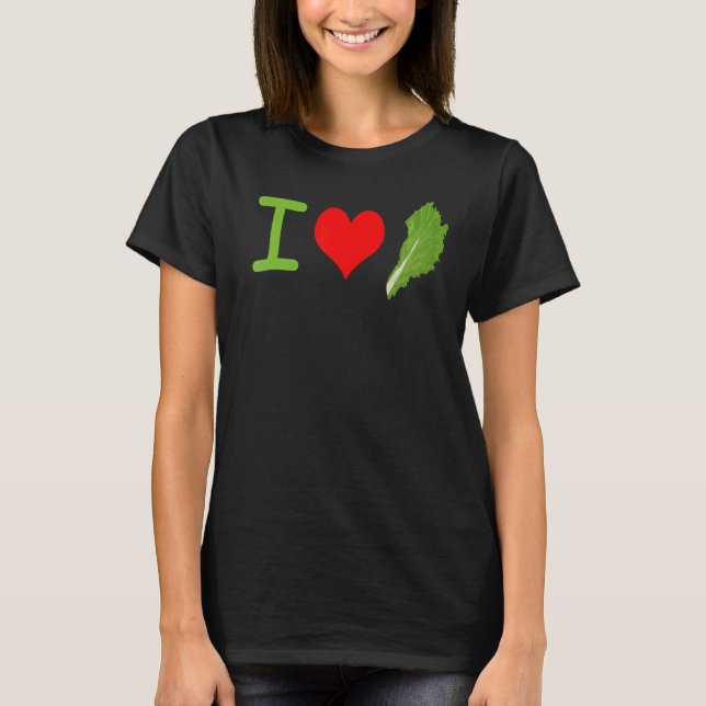Camiseta Amo la Lechuga Romana Vegana (Anverso)