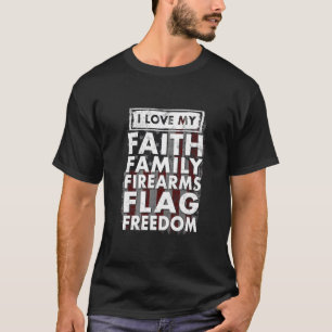 Camiseta Amo la libertad de la bandera de mi familia religi