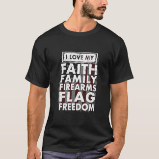 Camiseta Amo la libertad de la bandera de mi familia religi