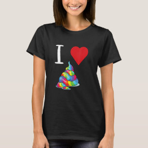 Camiseta Amo la mierda Corazón Defecando Sentimiento Mierdo