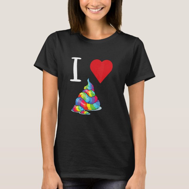 Camiseta Amo la mierda Corazón Defecando Sentimiento Mierdo (Anverso)