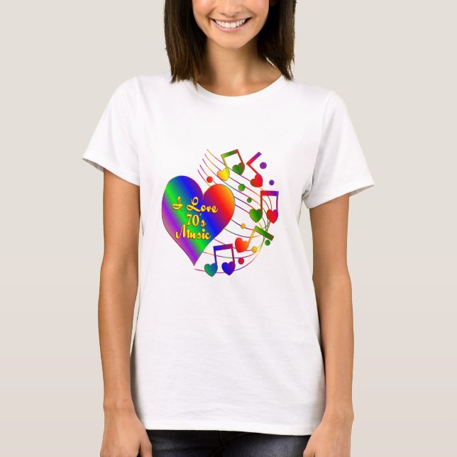Camiseta Amo la música 70s (Anverso)