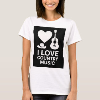 Camiseta Amo la música country" Gráfico retro occidental - 