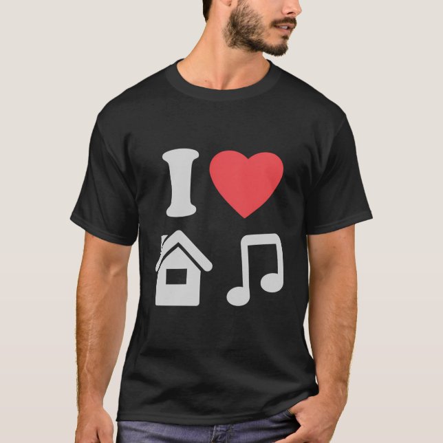 Camiseta Amo la música de casa I Heart House Music Funny (Anverso)
