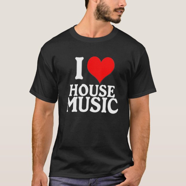 Camiseta AMO LA MÚSICA de la CASA - ed. oscuro (Anverso)