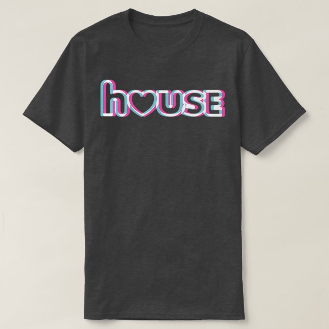 Camiseta Amo la música EDM I Love House Music (Diseño del anverso)
