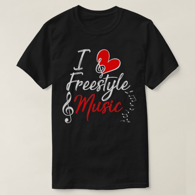 Camiseta Amo la música estilo libre (Diseño del anverso)