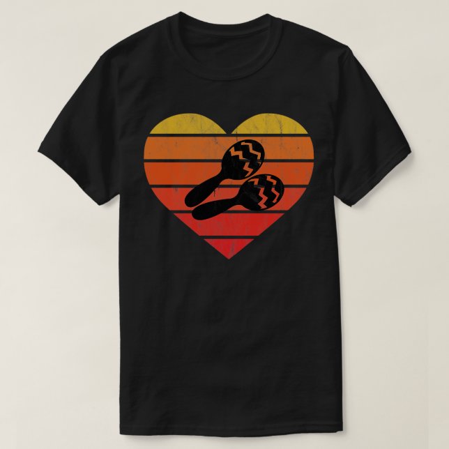 Camiseta Amo la percusión cubana en Maracas (Diseño del anverso)
