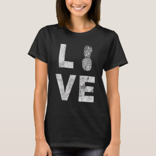 Camiseta Amo la Piña Fruta Piña Aloha Hawái Suma