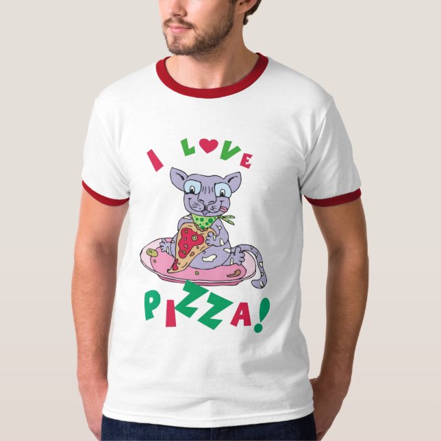 Camiseta ¡Amo la pizza! (Anverso)