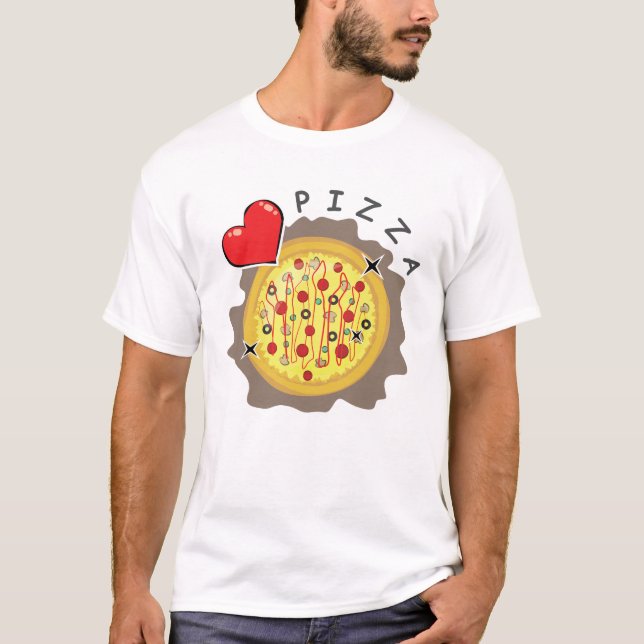 Camiseta Amo la Pizza - Divertido (Anverso)