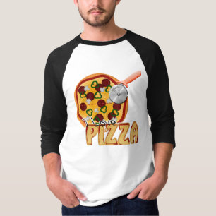 Camiseta Amo La Pizza - Sleeve Raglan Básico 3/4