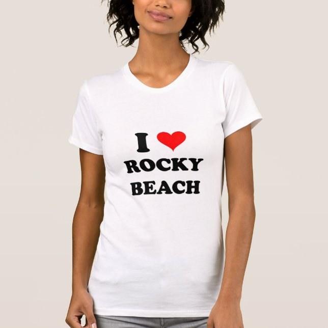 Camiseta Amo la playa rocosa Rhode Island (Anverso)