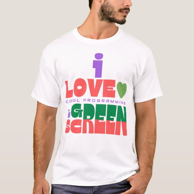 Camiseta Amo la programación Cobol en pantalla verde (Anverso)