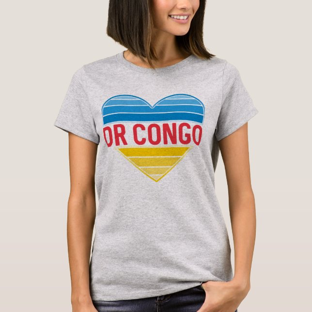 Camiseta Amo la RD Congo, el corazón Congo-Kinshasa (Anverso)