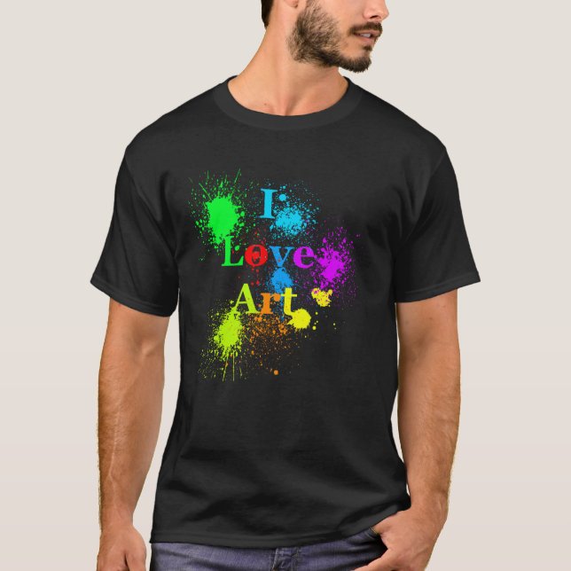 Camiseta Amo la salpicadura y goteos de la pintura del (Anverso)