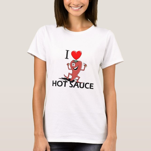 Camiseta Amo la salsa caliente (Anverso)