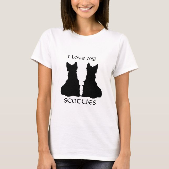 Camiseta Amo la silueta de mis Scotties (Anverso)