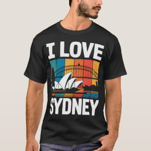 Camiseta Amo la silueta urbana de la Ópera de Sydney