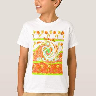 Camiseta Amo la Surf: Hermosa floral con arte de texto en G