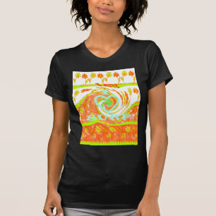 Camiseta Amo la Surf: Hermosa floral con arte de texto en G
