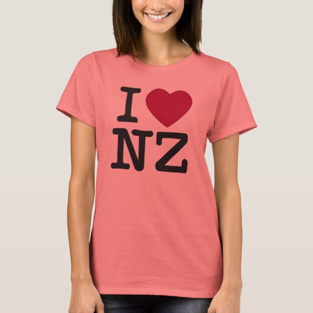 Camiseta Amo la T-SHIRT de Nueva Zelanda (Anverso)