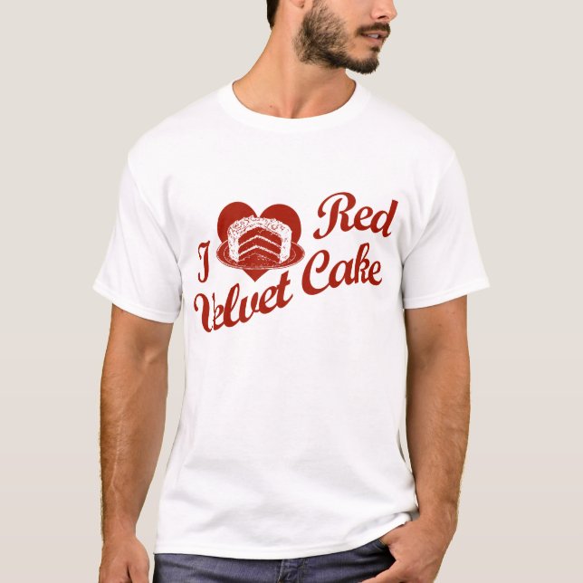 Camiseta Amo la torta roja del terciopelo (Anverso)