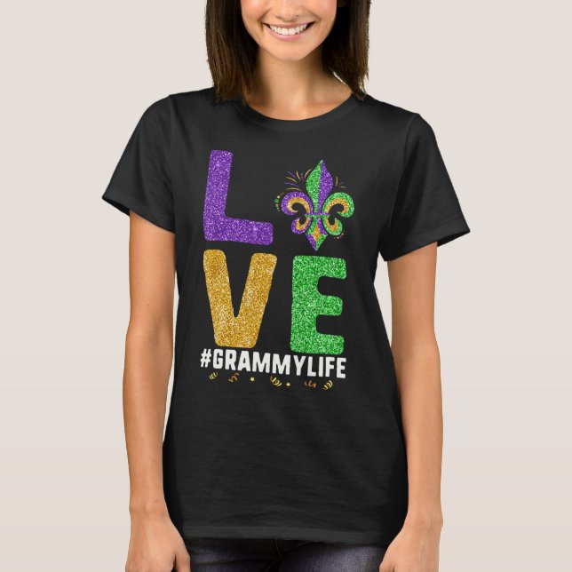 Camiseta Amo La Vida Grammy Mardi Gras Grammylife Fleur De (Anverso)
