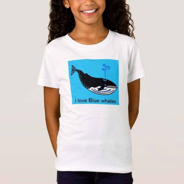 Camiseta Amo las BALLENAS AZULES - Vida silvestre marina -  (Anverso)